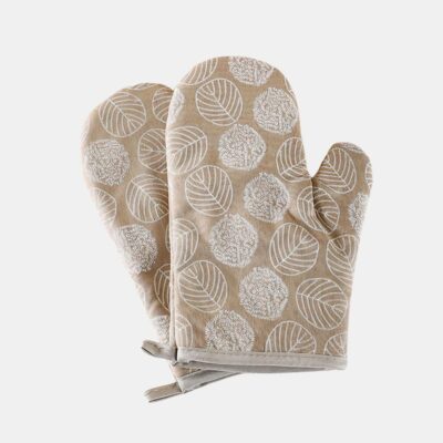 Gants de cuisine beige à motifs