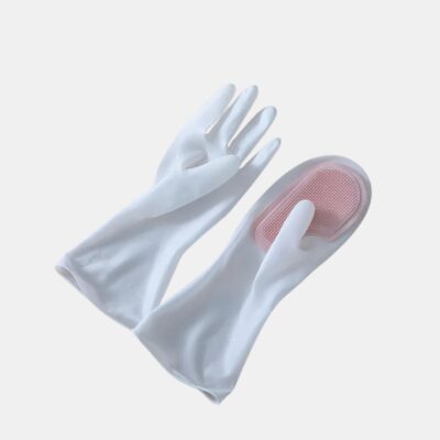 Gants avec grattoir pour la vaisselle