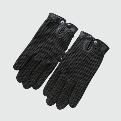 Gants de conduite tactiles en cuir noir pour homme