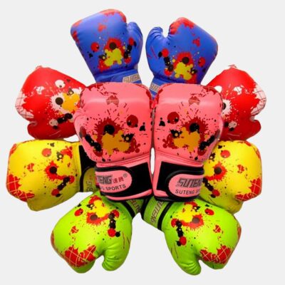 Gants de boxe pour enfants imprimés d'éclats de peinture