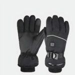 2 gants de moto noirs avec 2 batteries