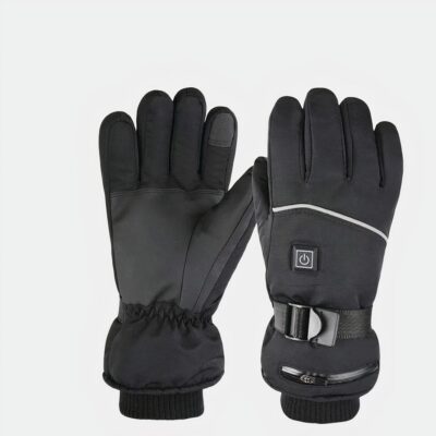 2 gants de moto noirs avec 2 batteries