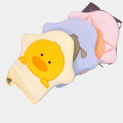 gatns de toilette enfant colorés rose jaune et bleu