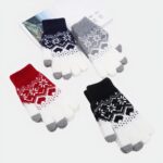 Gants en laine pour homme imprimés flocons de différentes couleurs