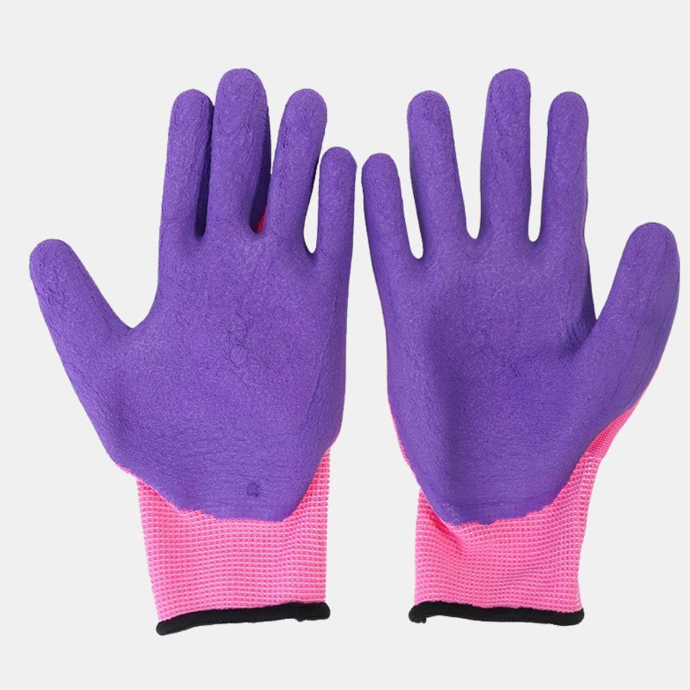 Gants jardinage colorés violet et rose pour enfants