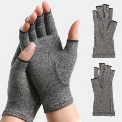 Gants de contention gris sans bouts de doigt